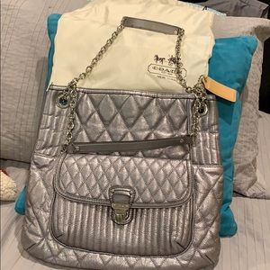 Gorgeous silver coach bag